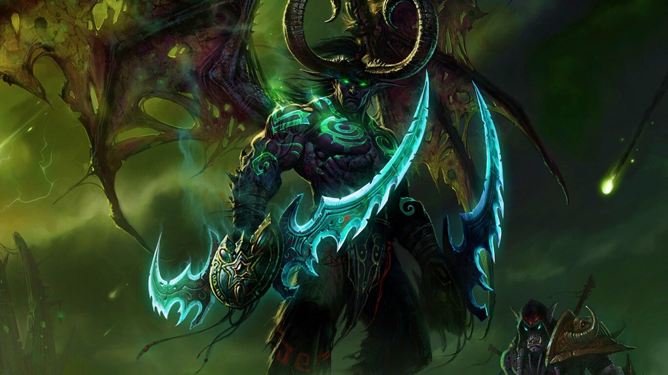 Иллидан с клинками обои