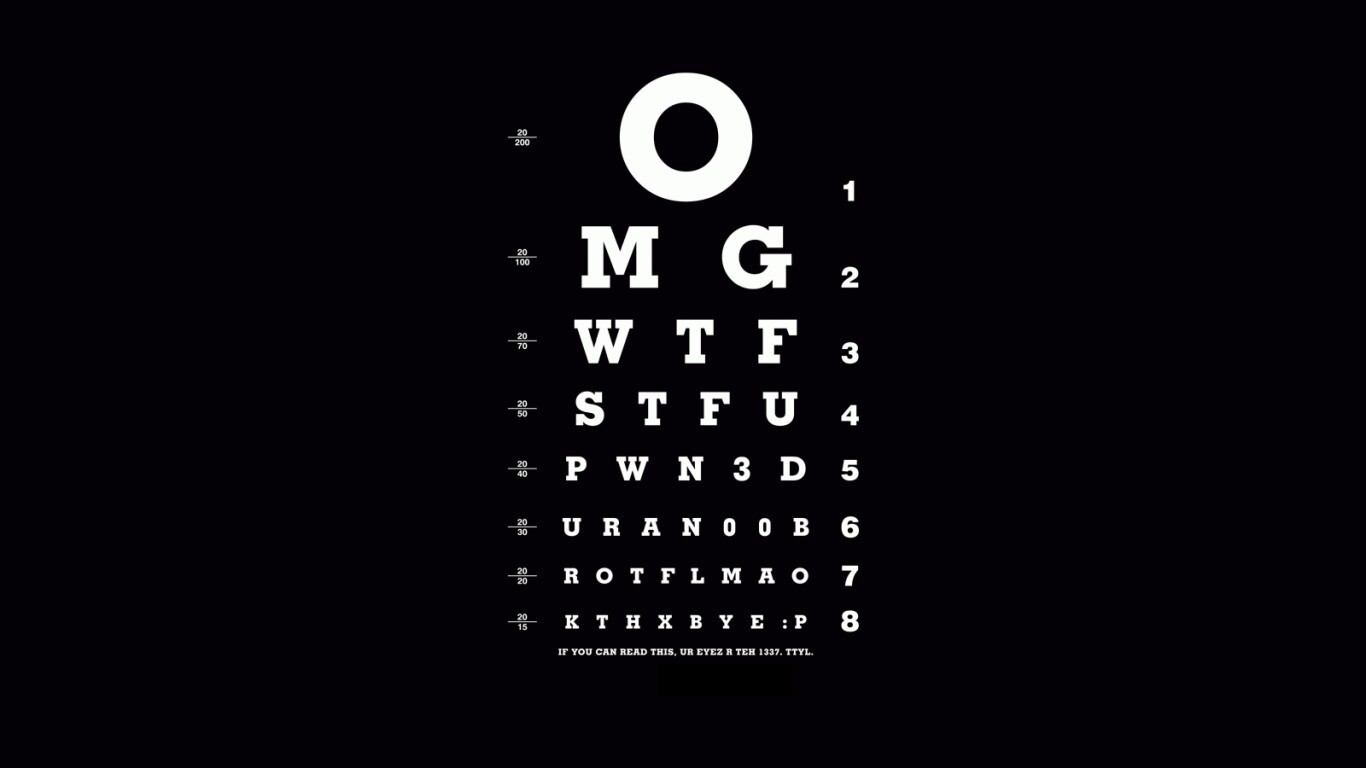 Таблица для проверки зрения обои