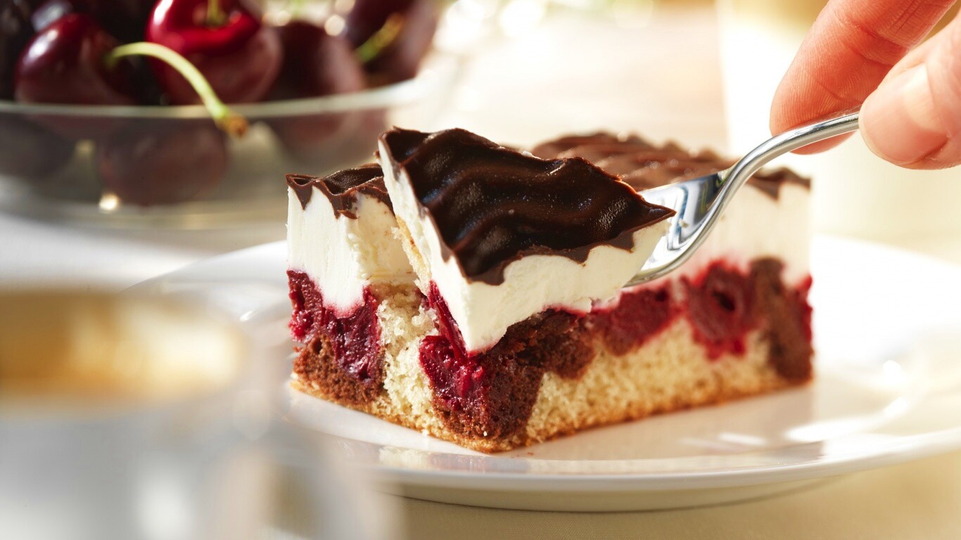 Вишневое пирожное обои