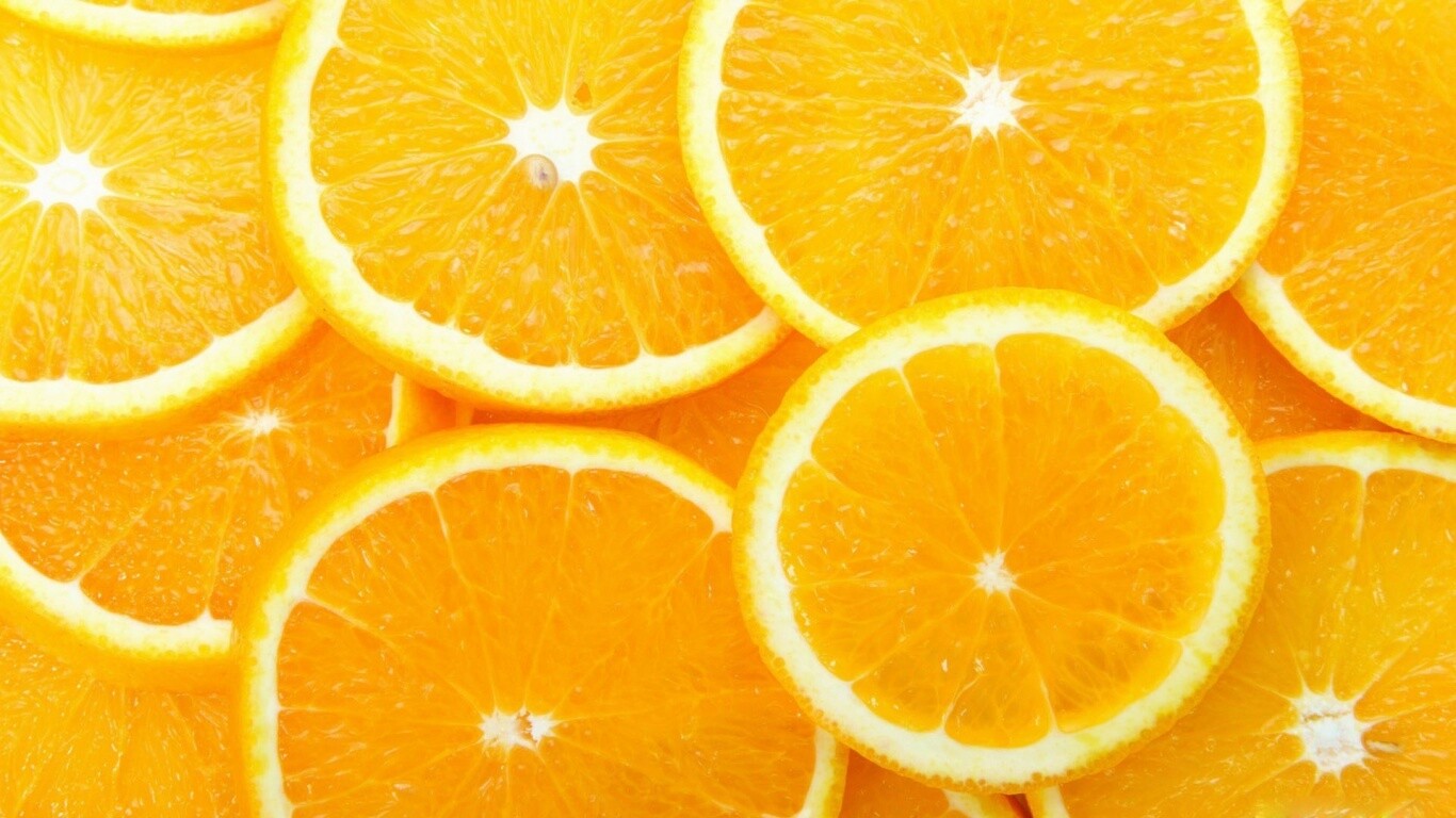 Апельсиновые дольки обои