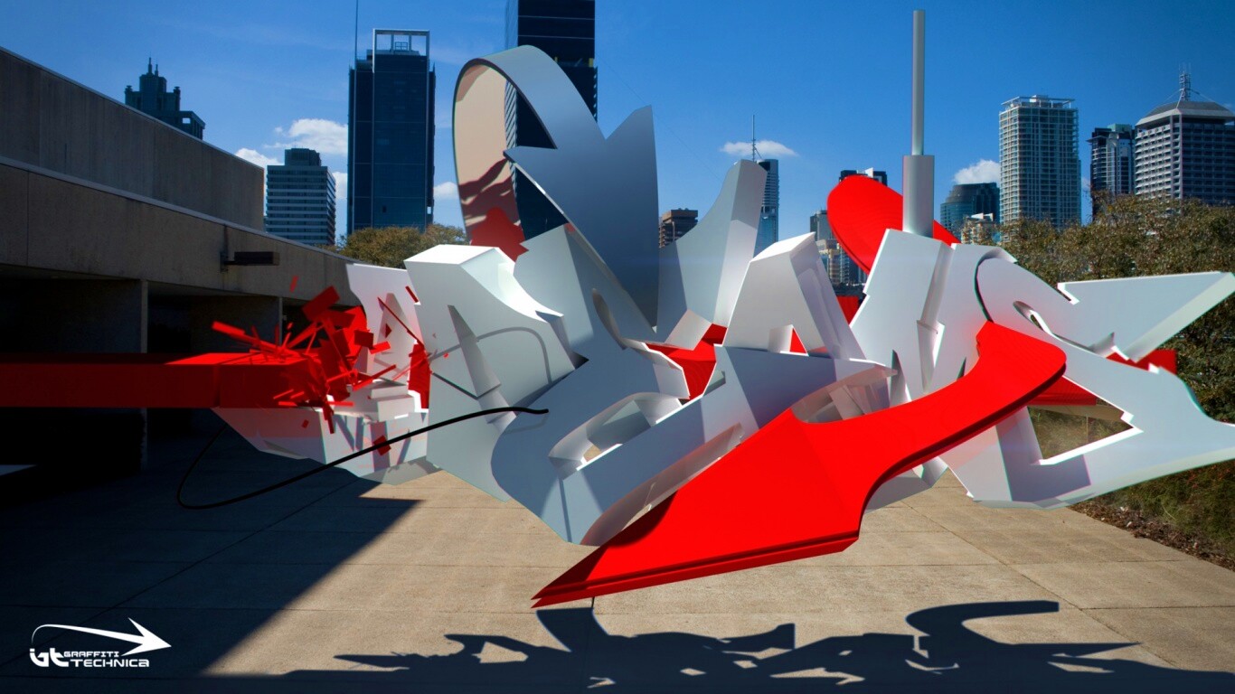 Трехмерное граффити обои