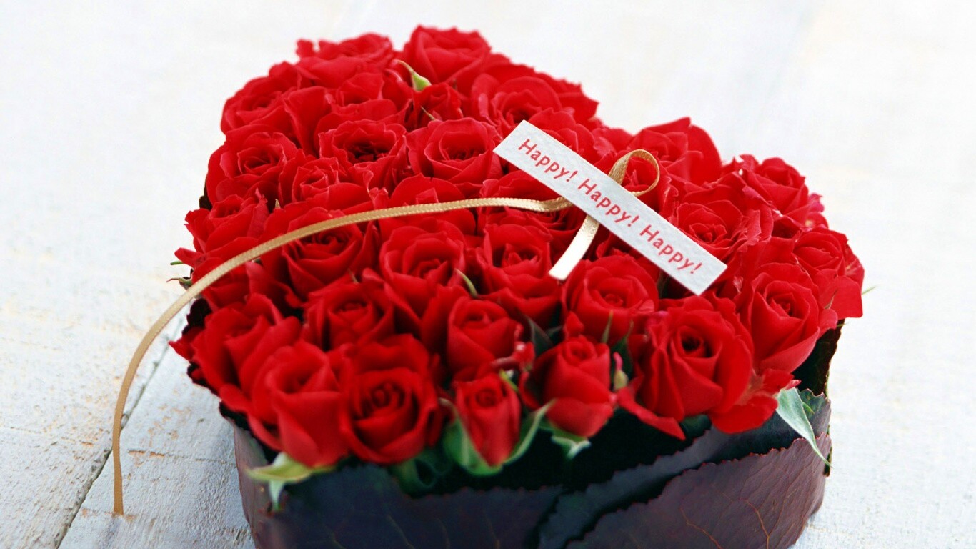 Букет в форме сердца обои