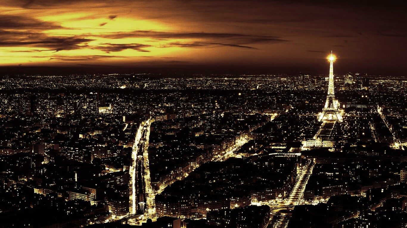 Ночной париж обои