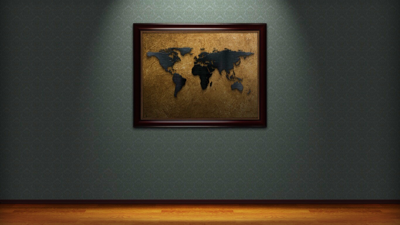 Картина с картой мира обои