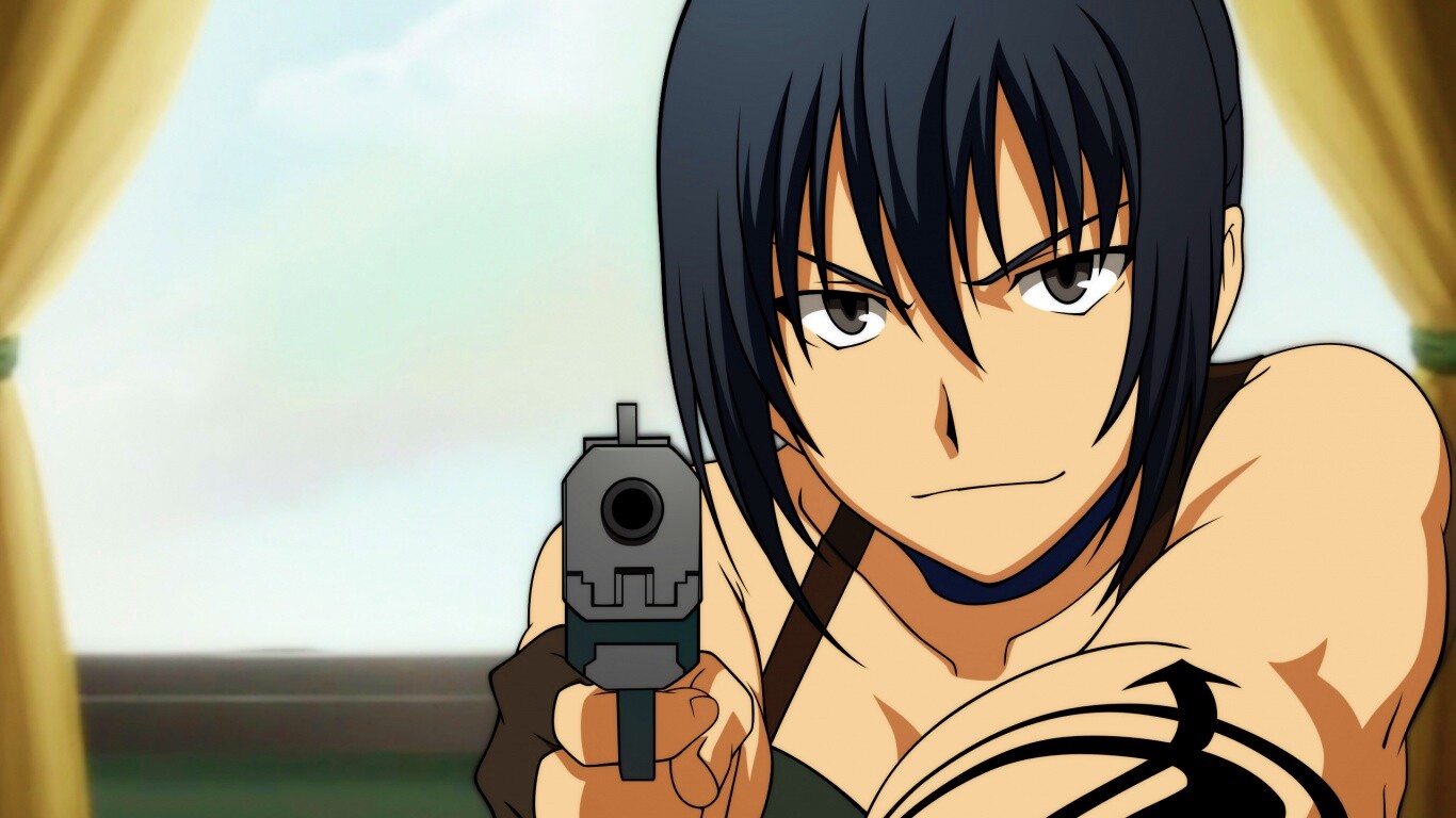 Девушка с пистолетом обои