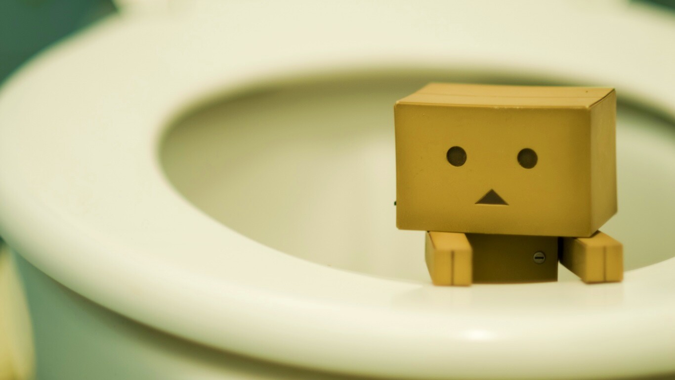 Danbo в унитазе обои