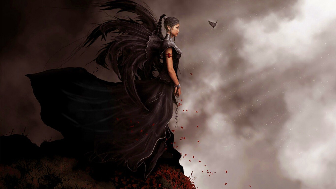 Девушка в тумане обои