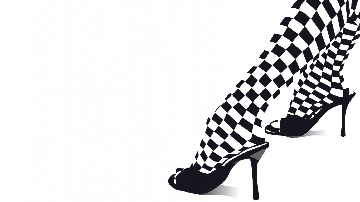 Ножки в шахматных колготах обои