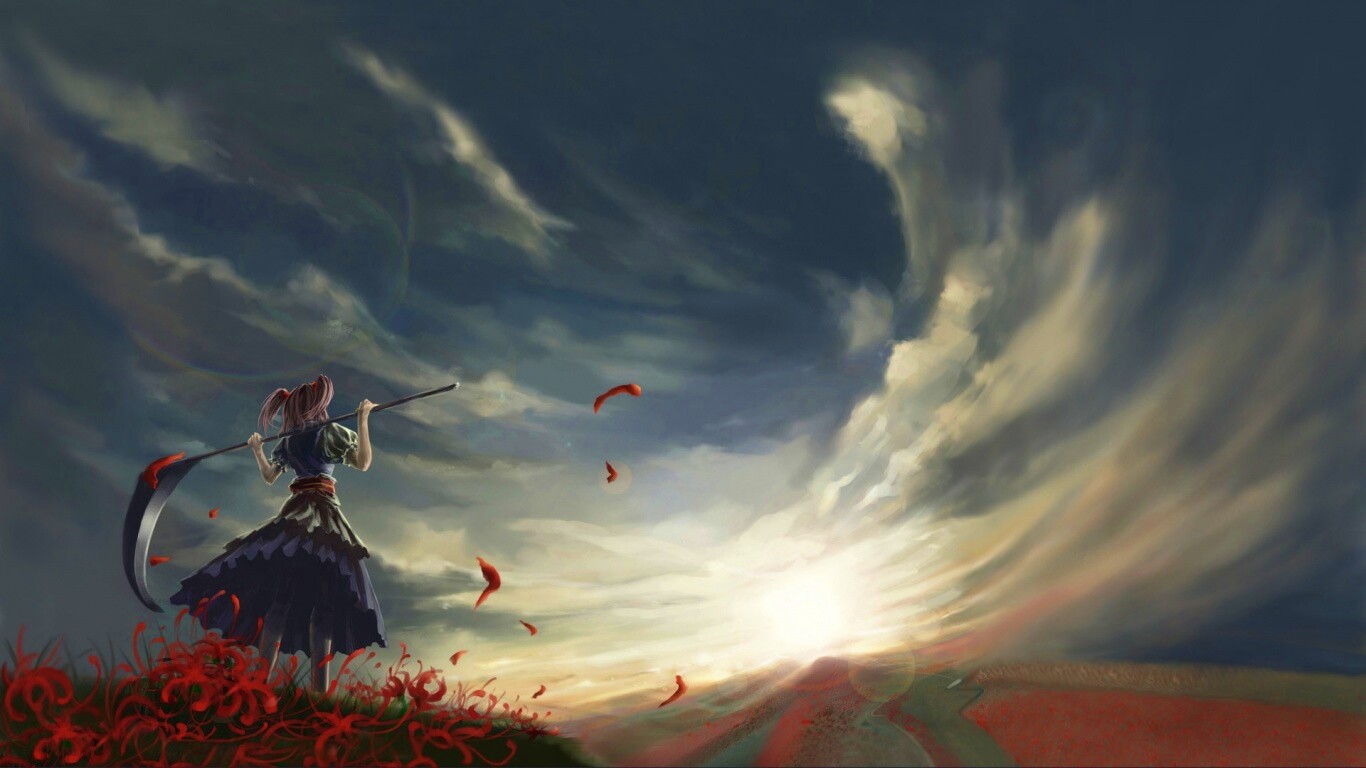 Девушка с косой обои