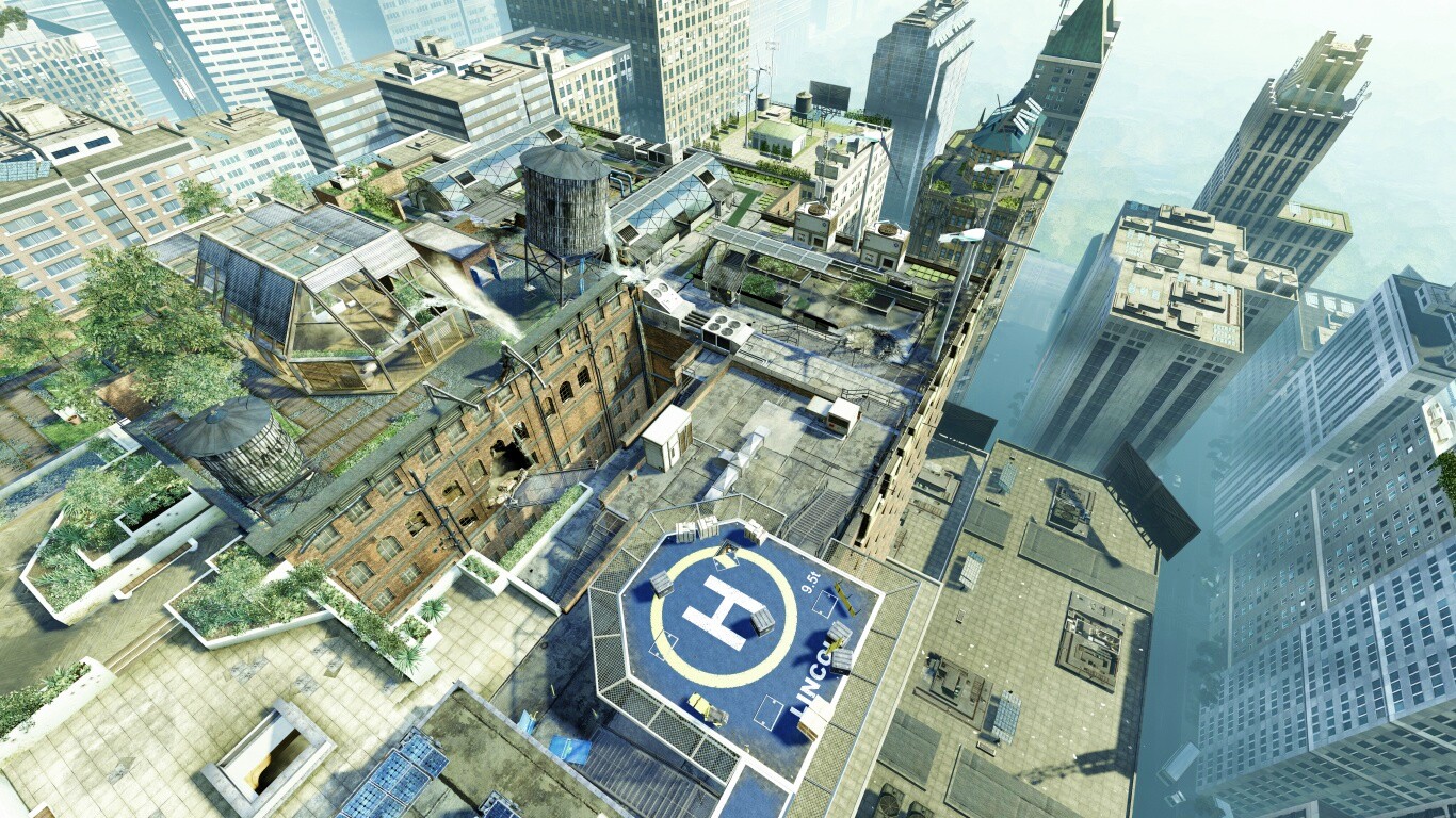 Вид сверху на карту уровня из Crysis 2 обои