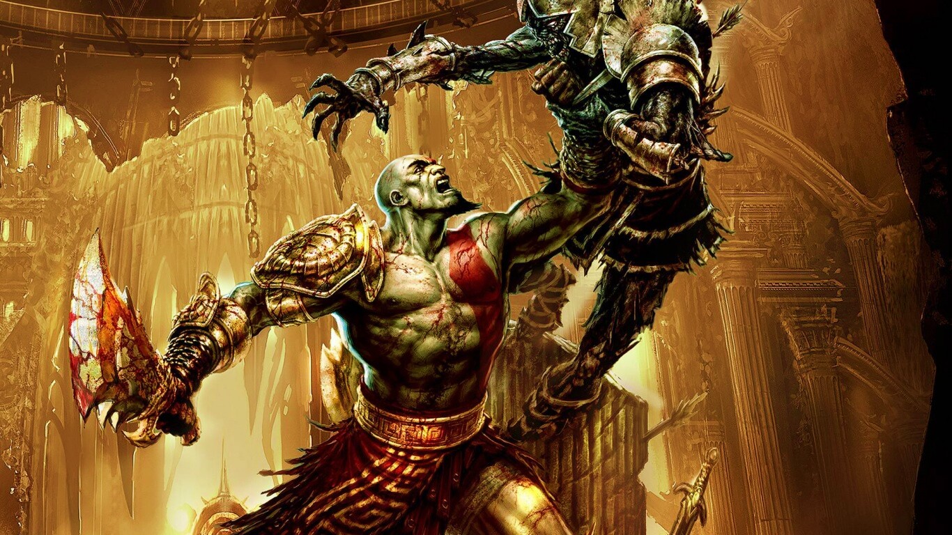 Кратос с мечем обои