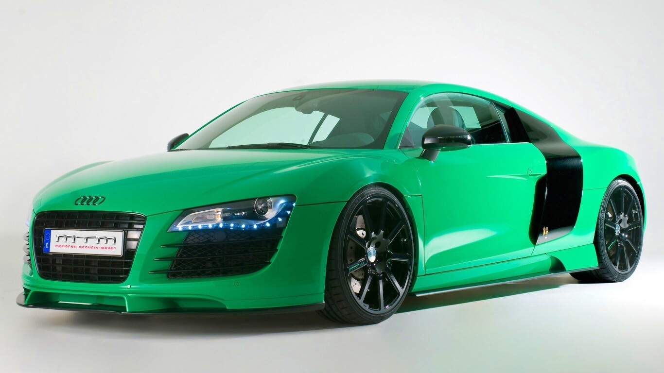 Зелёный спорткар Ауди РС8 обои
