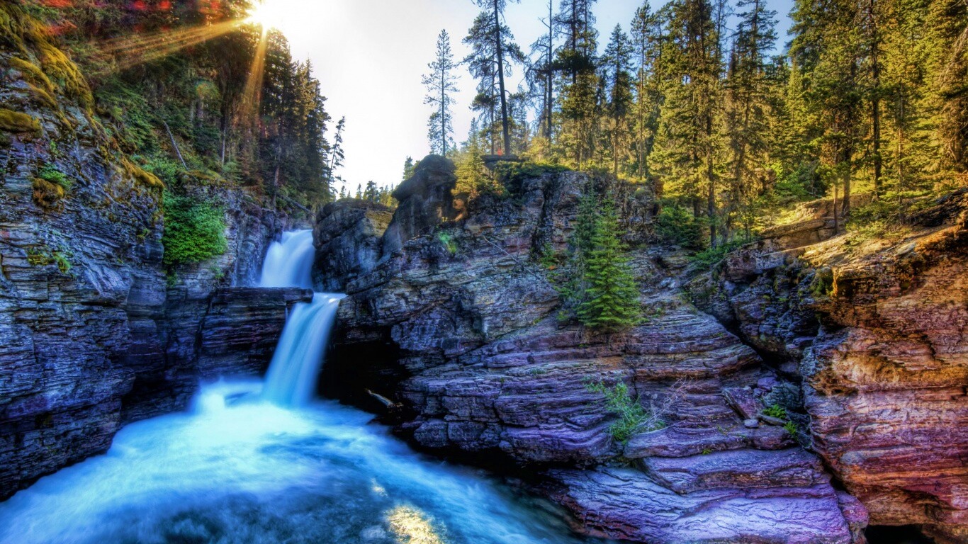 Горные водопады обои