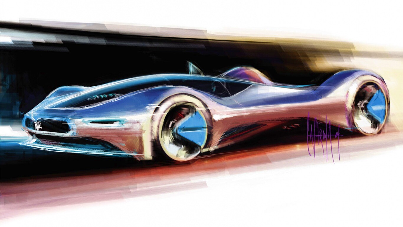 Эскиз Мазерати Birdcage обои