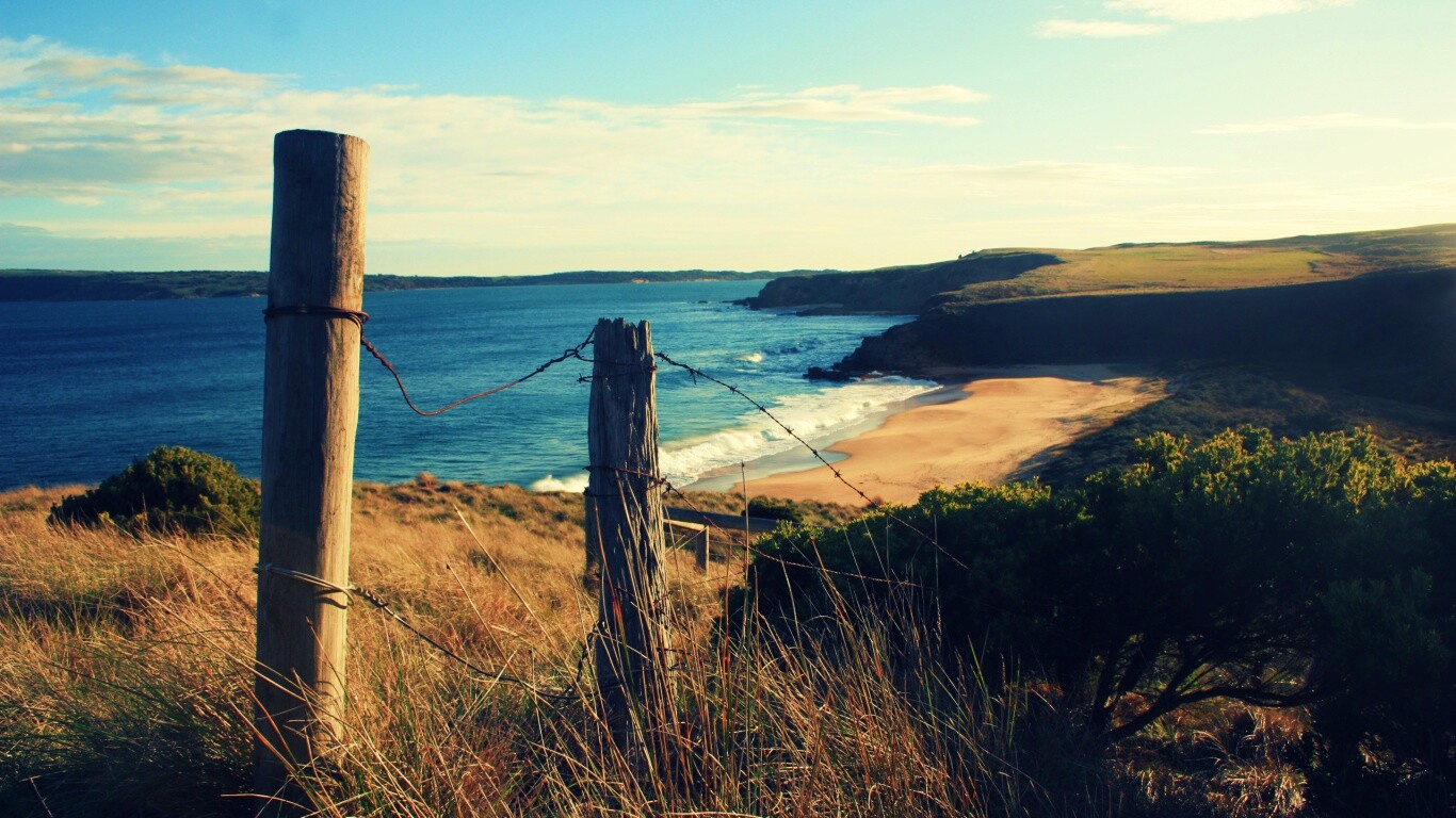 Пляж на озере обои