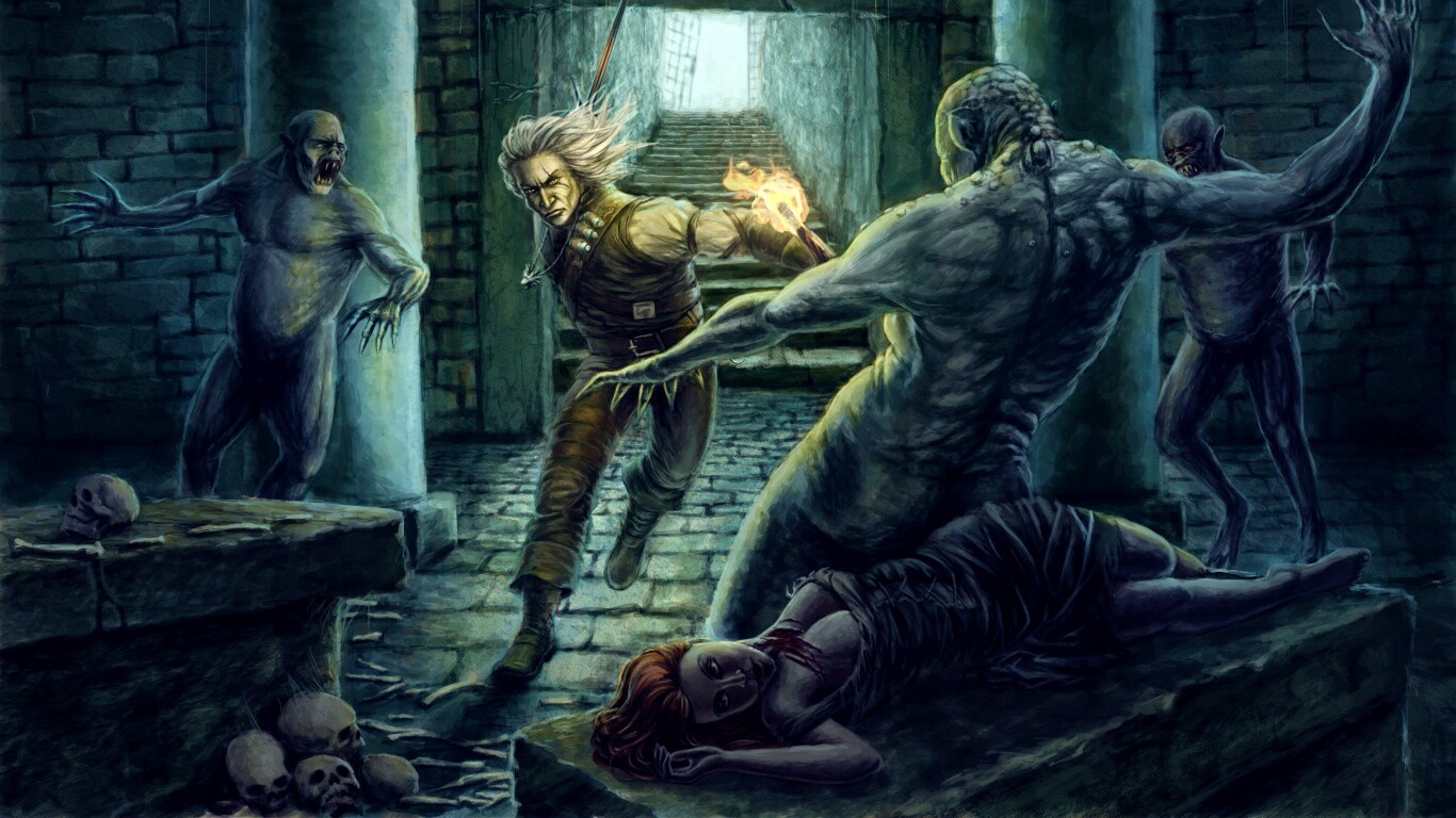 Ведьмак фанарт обои