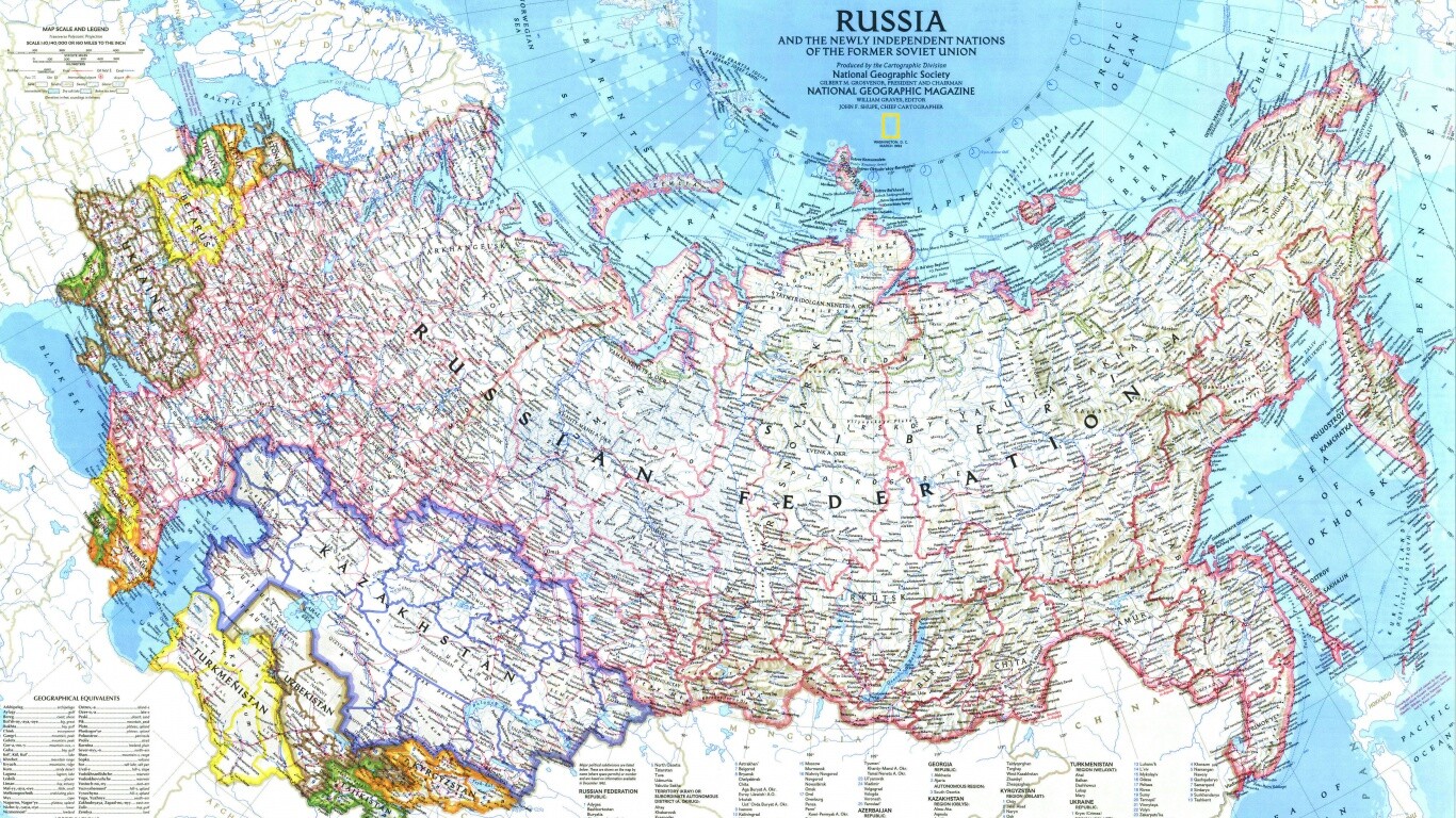 Карта России обои