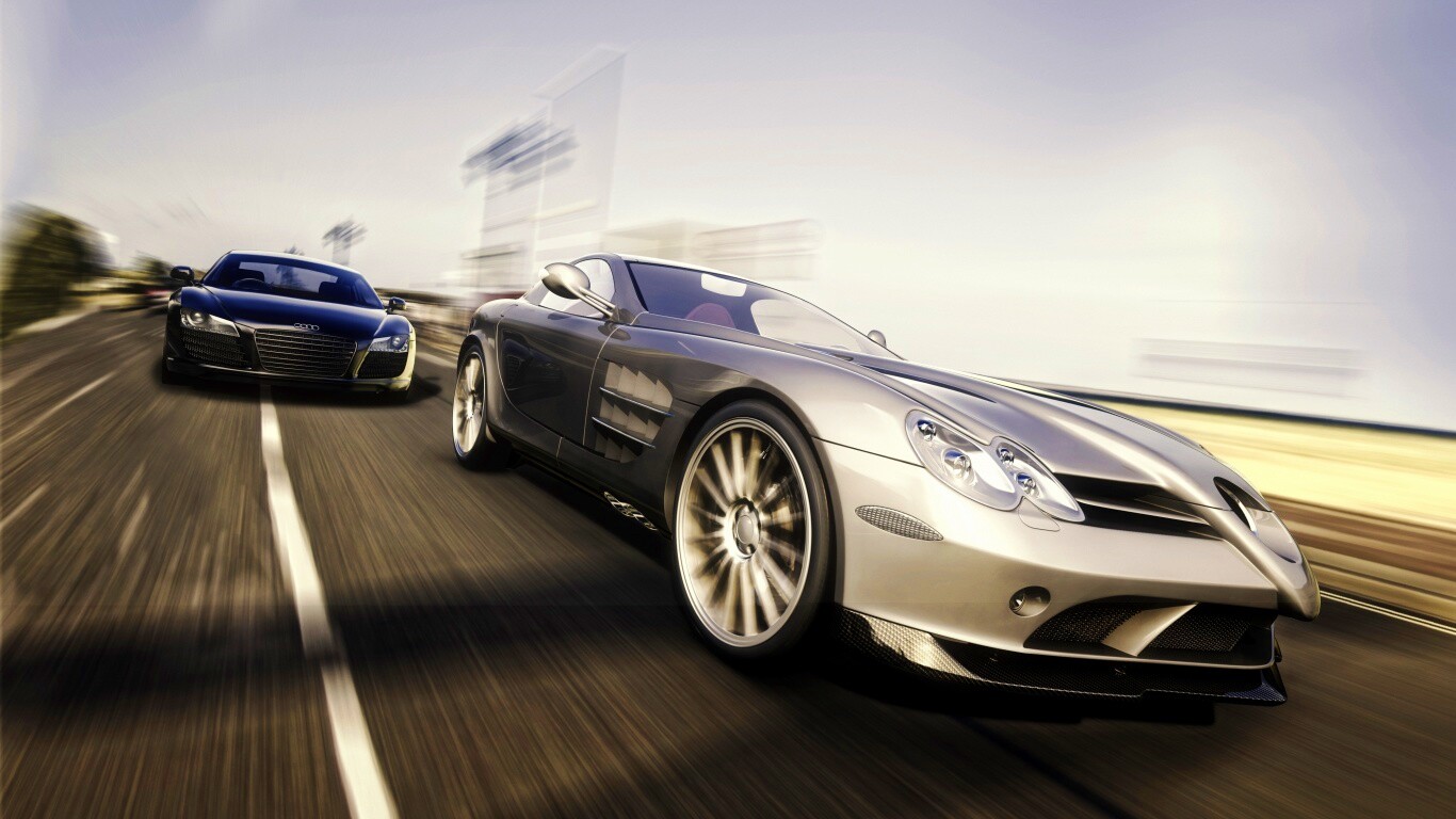 Гонка Ауди и Мерседеса обои