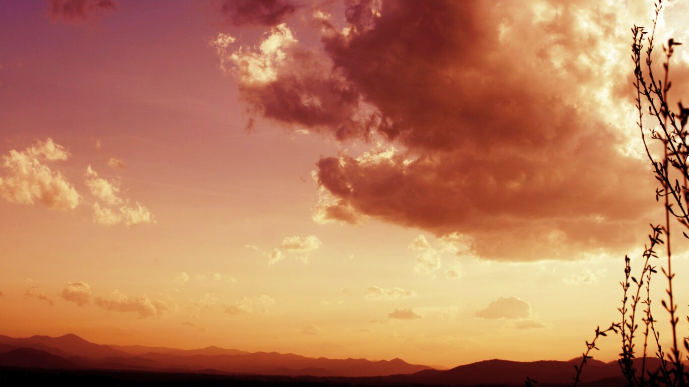 Горный закат обои