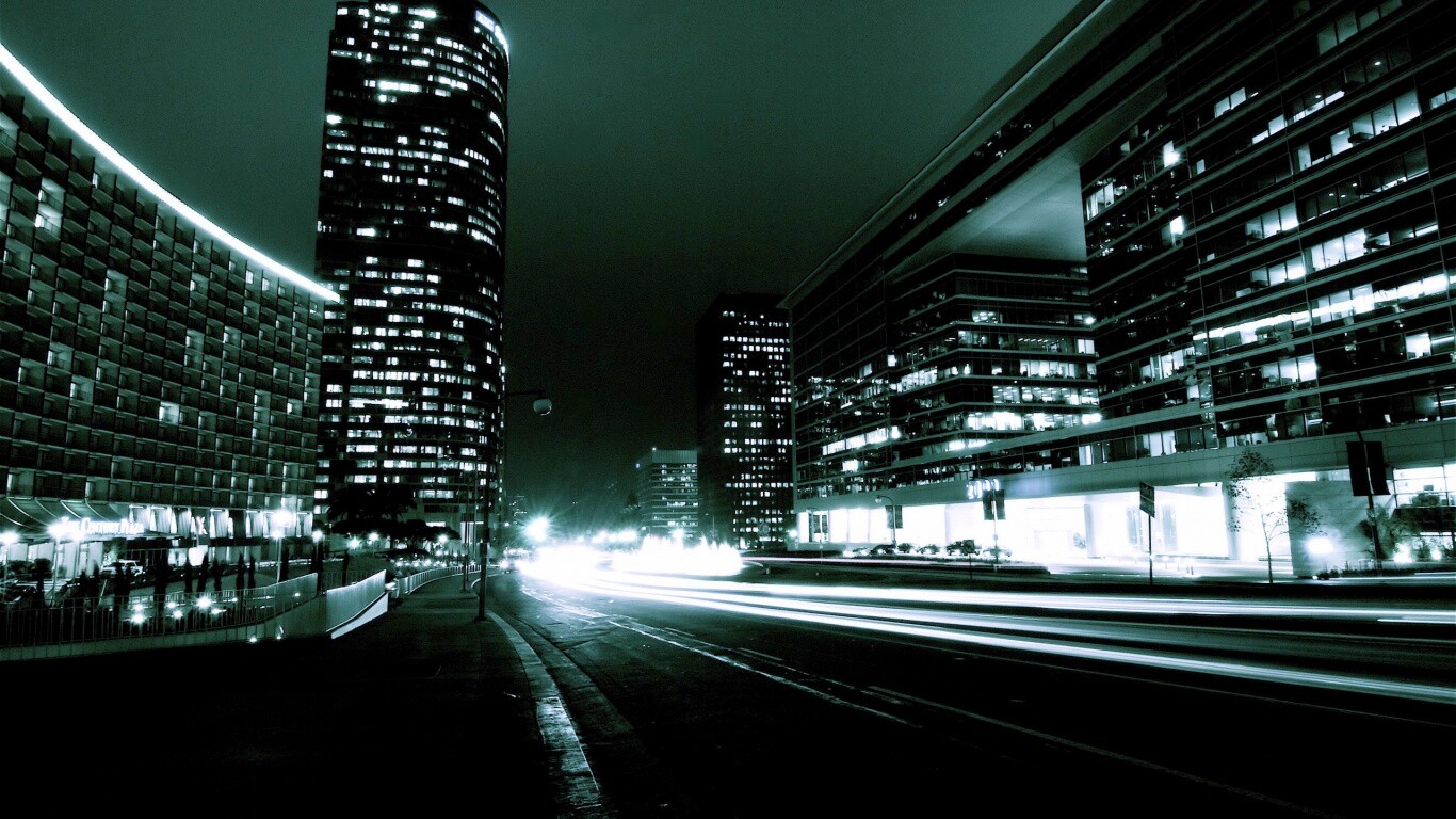 Ночные огни мегаполиса обои