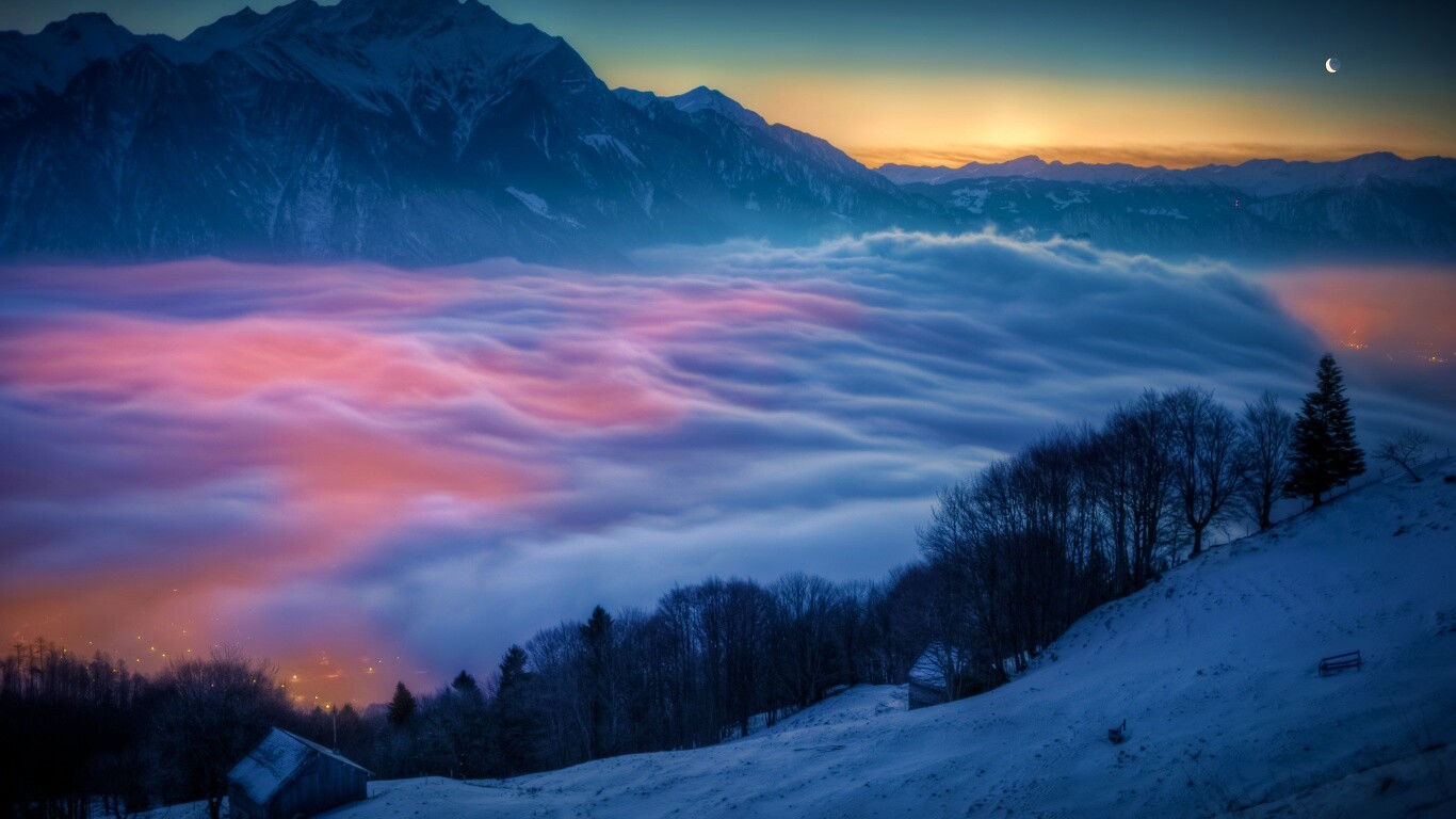 Туман в долине обои