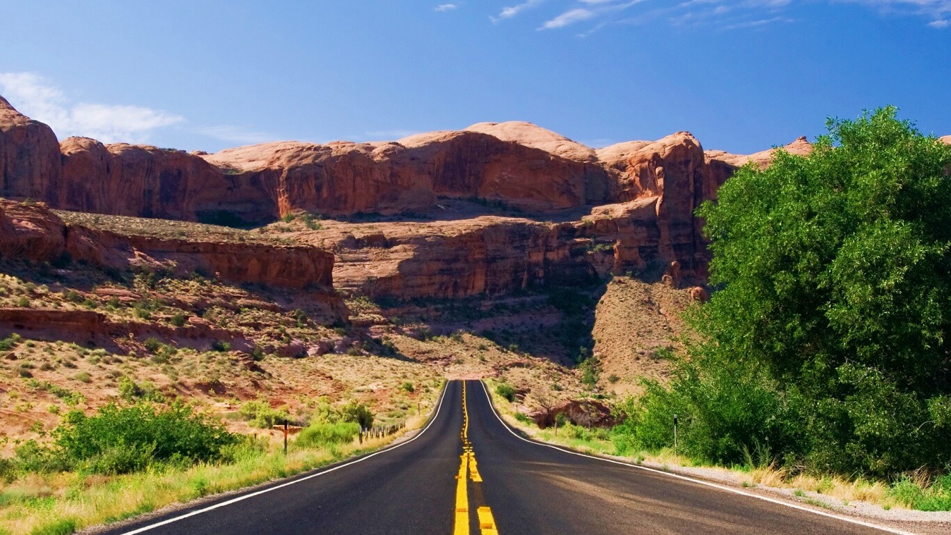 Дорога в горах обои