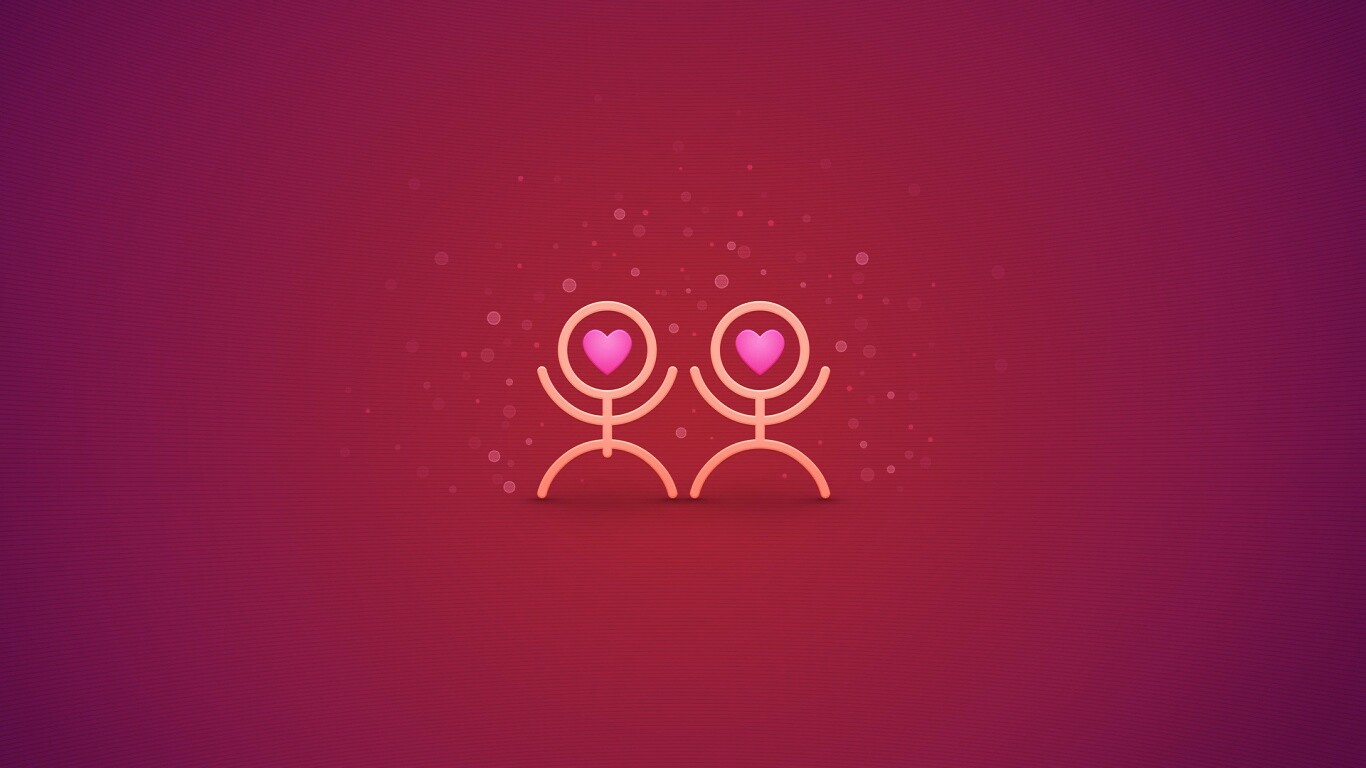 Влюблённые человечки обои