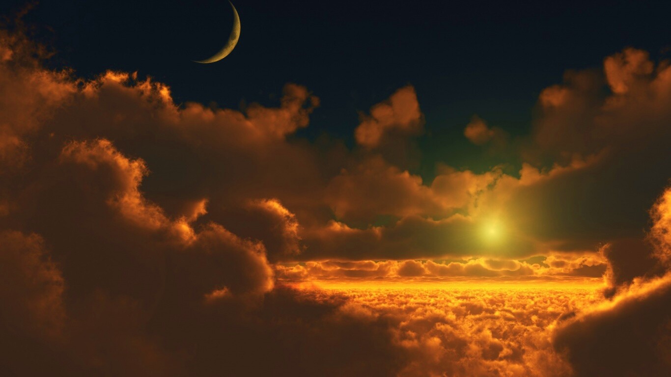 Над облаками обои