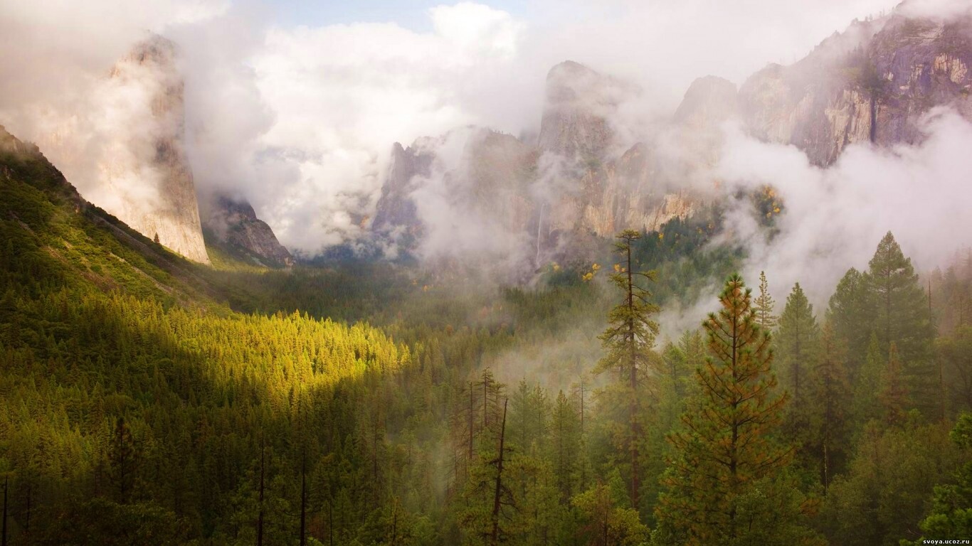 Туман в горах обои