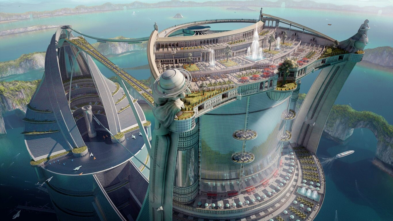 Город будущего обои