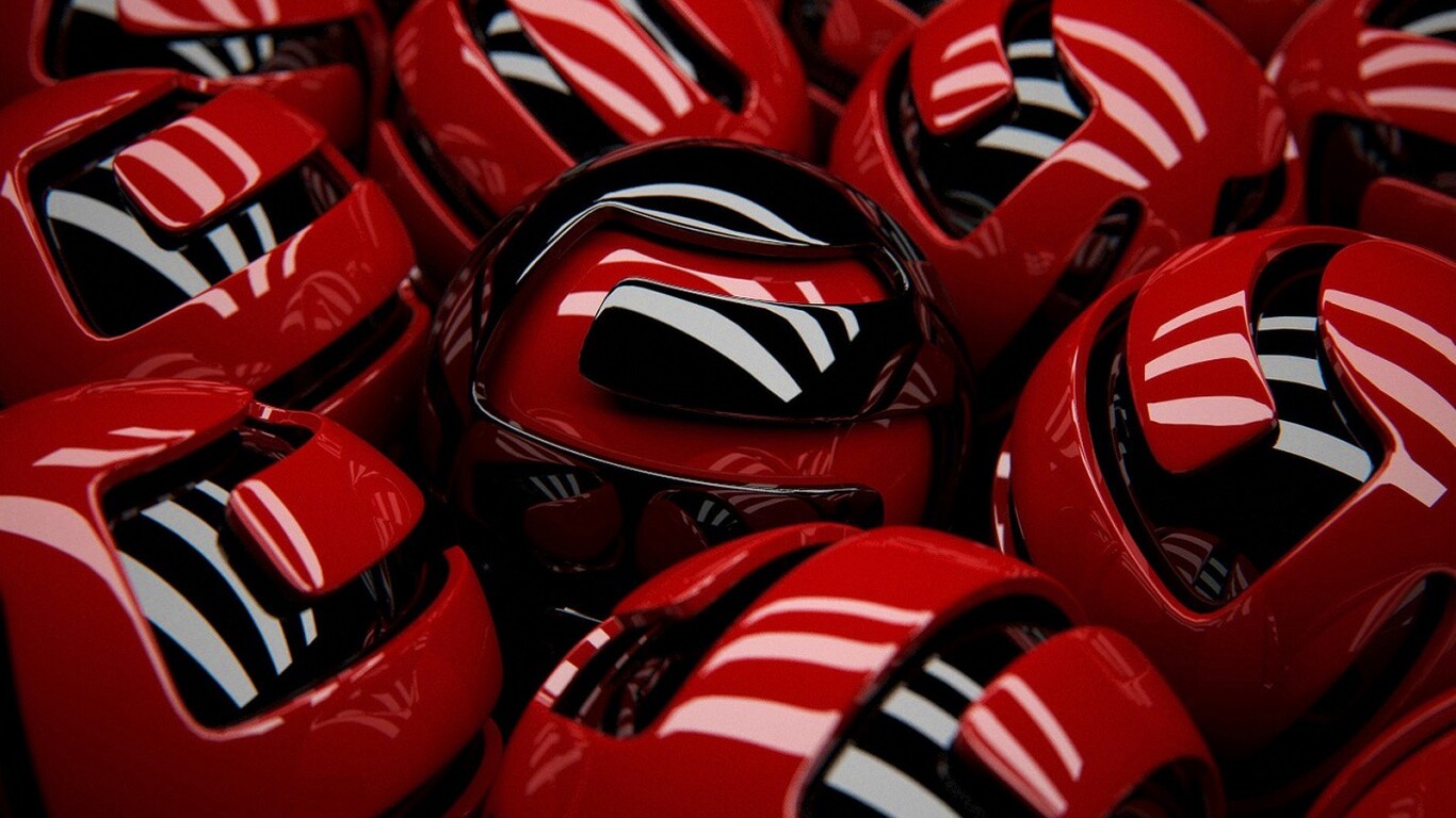 Красные объемные шарики обои