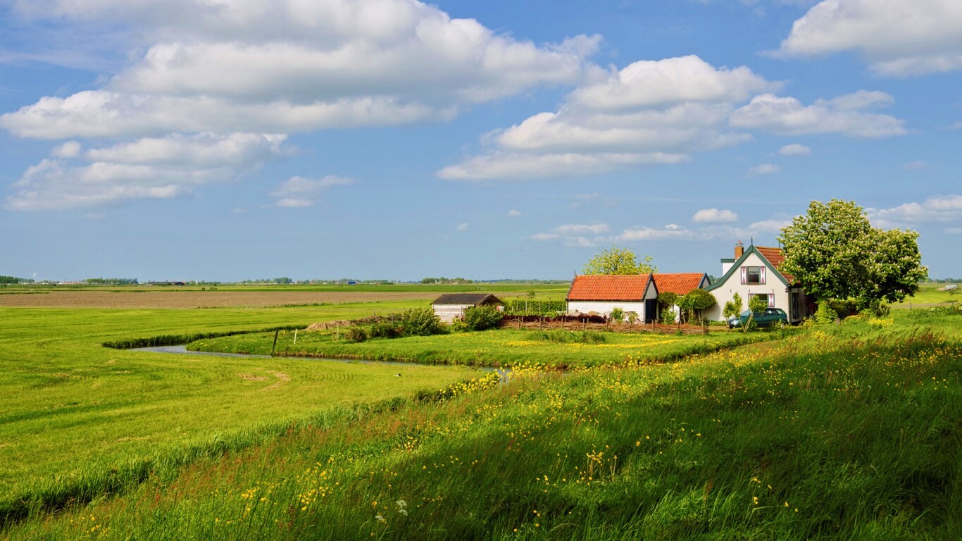 дом на лугу обои