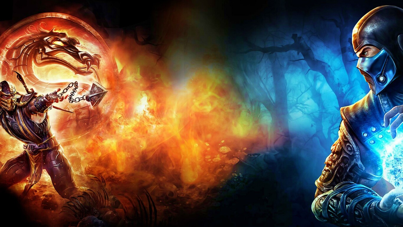 Бой SubZero и Scorpion из Mortal Kombat обои