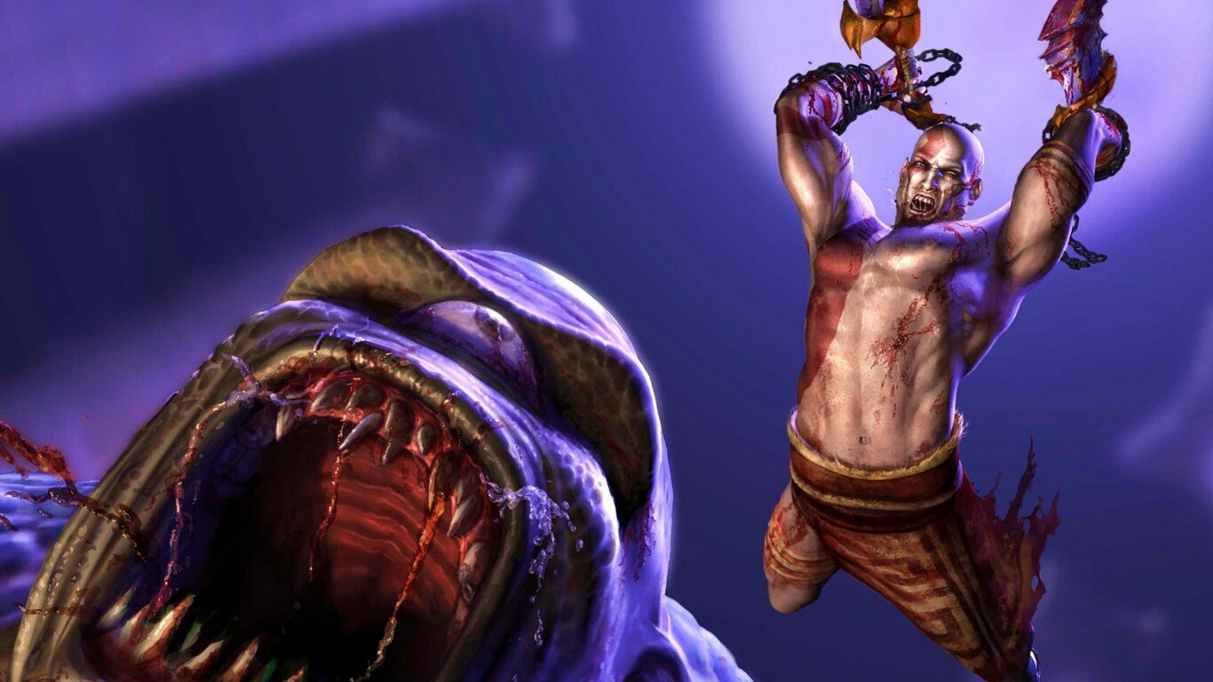 Кратос против монстра обои