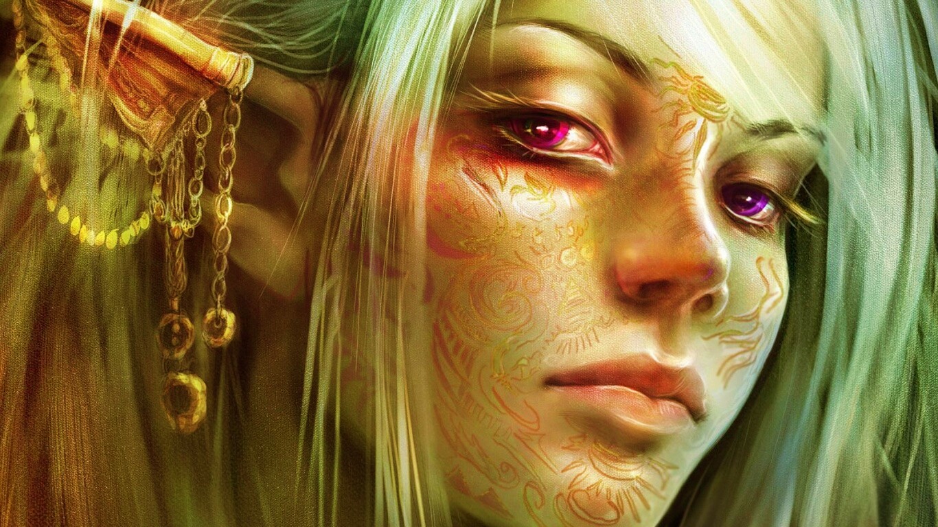 Молодая светлая эльфийка обои