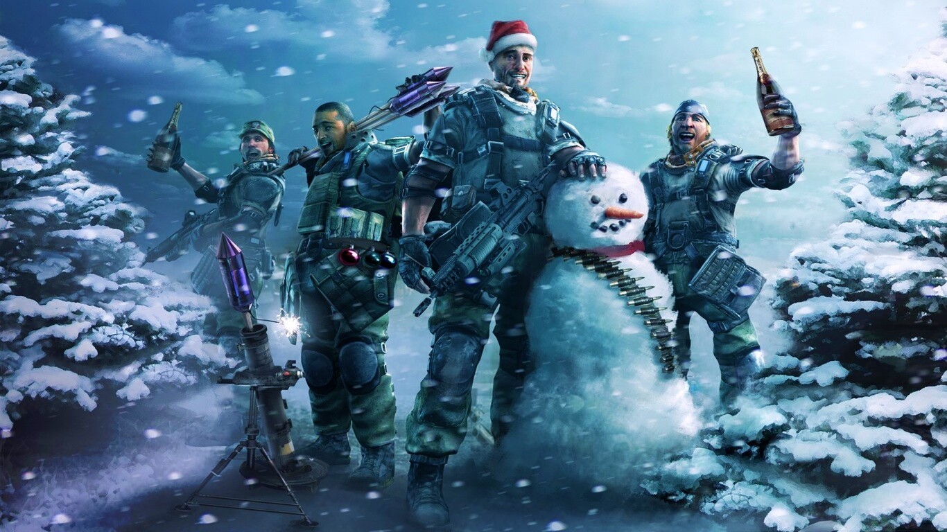 Новый год в шутере обои