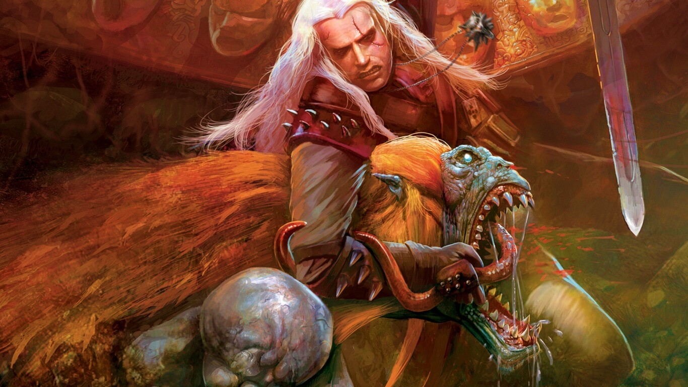 Ведьмак и монстр обои