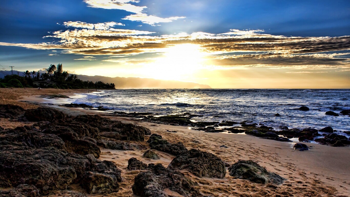 Закат на море обои