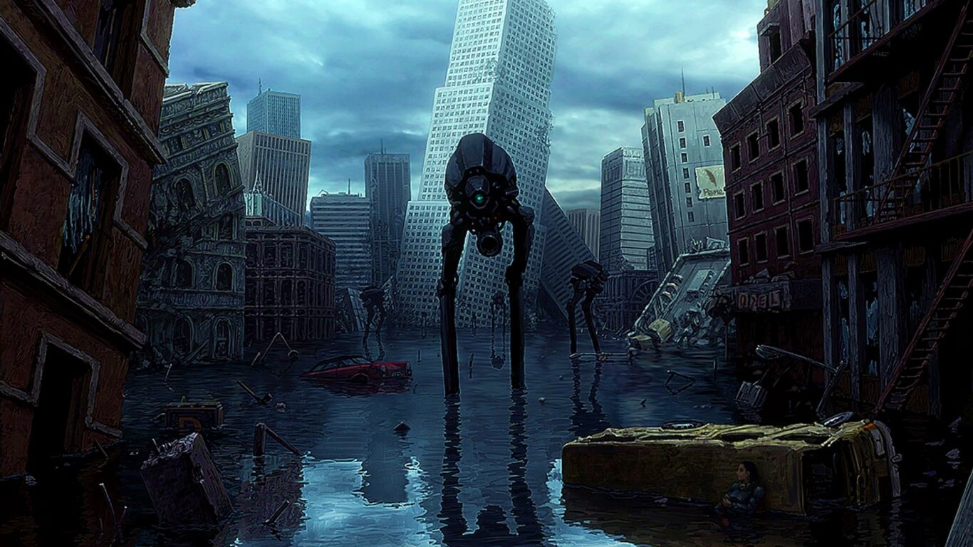 Постапокалиптический город обои