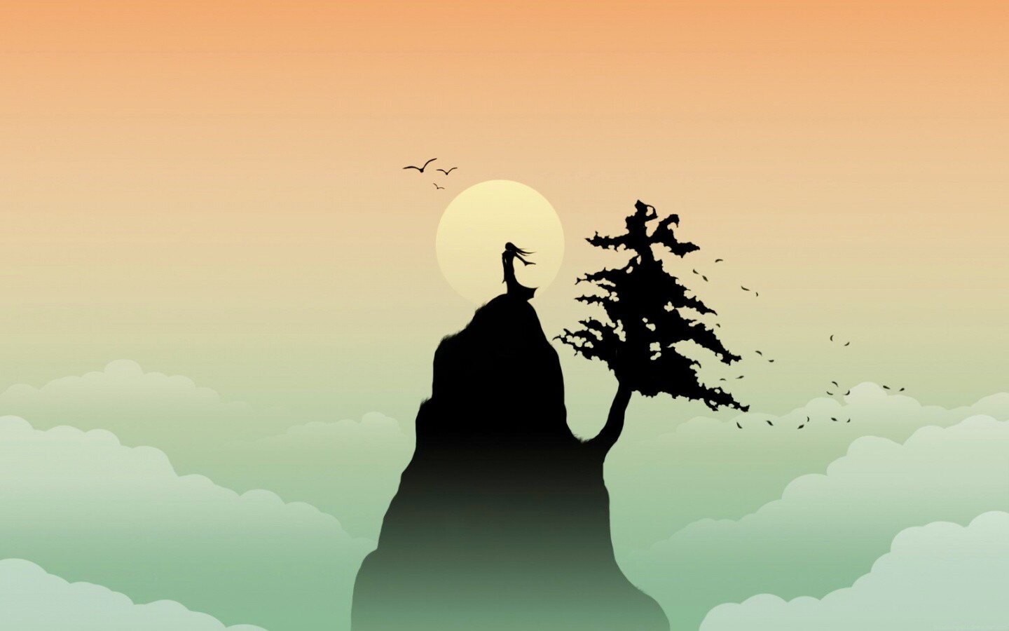 Одна на вершине обои