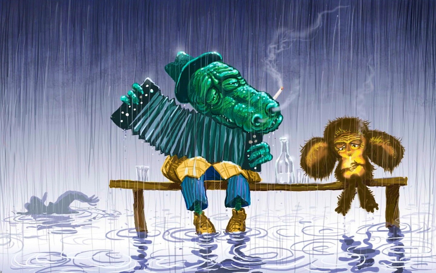 Гена и Чебурашка обои