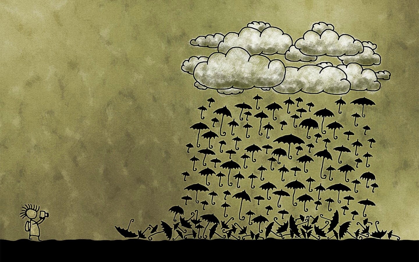 Дождь из зонтиков обои
