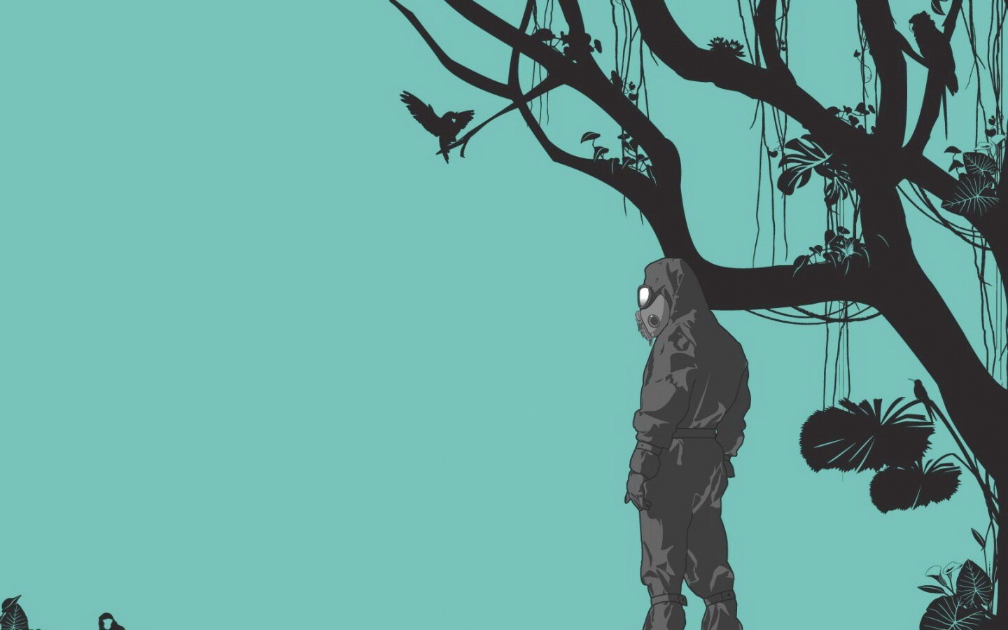 Человек в защитном костюме обои