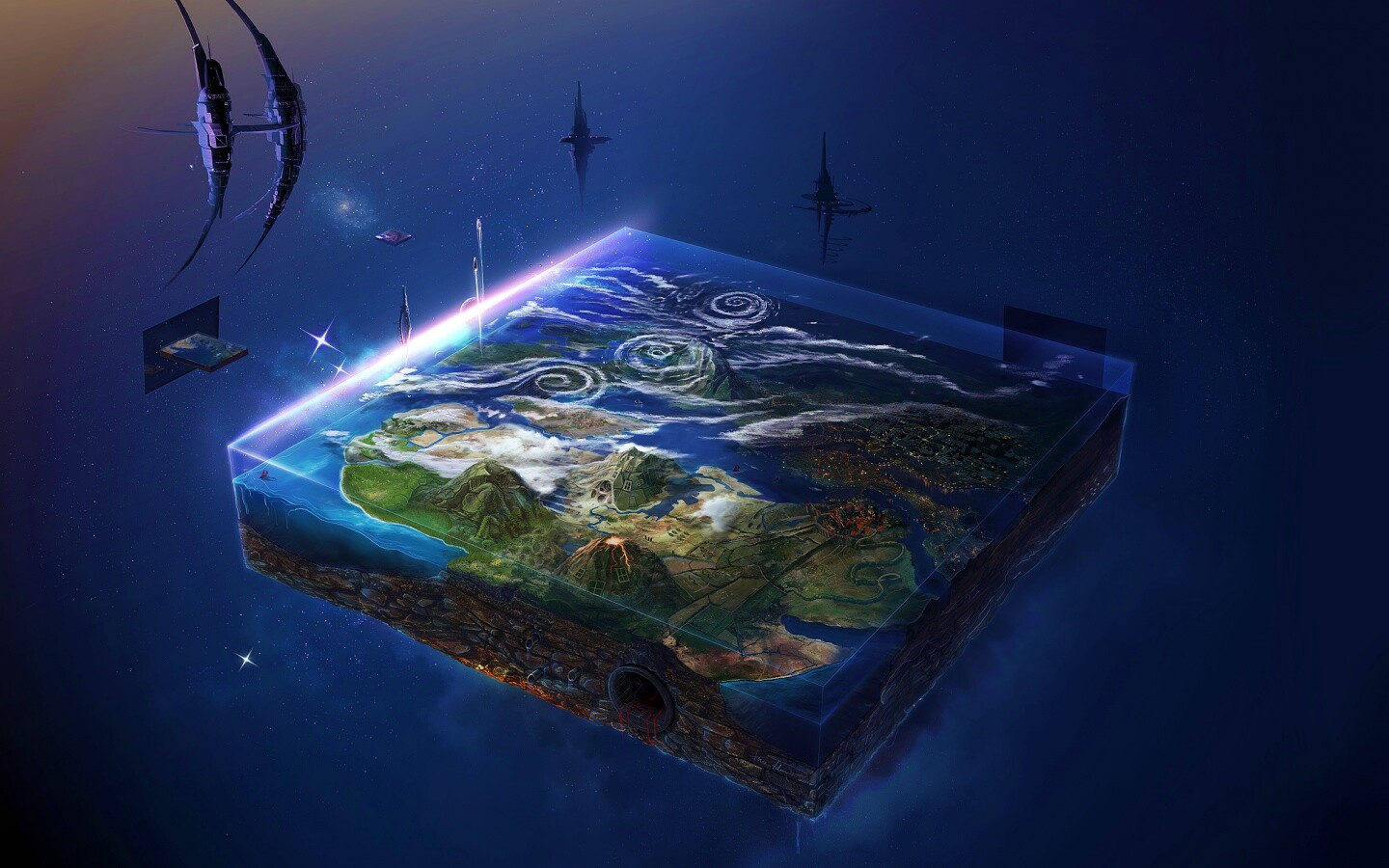 Плоский мир из Homeworld обои