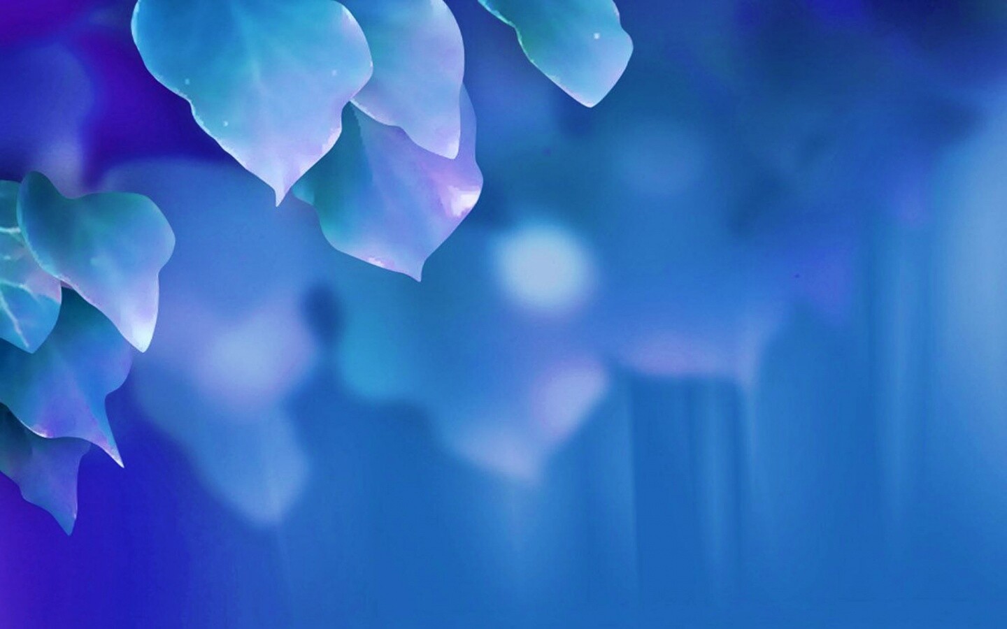 Синие листья обои