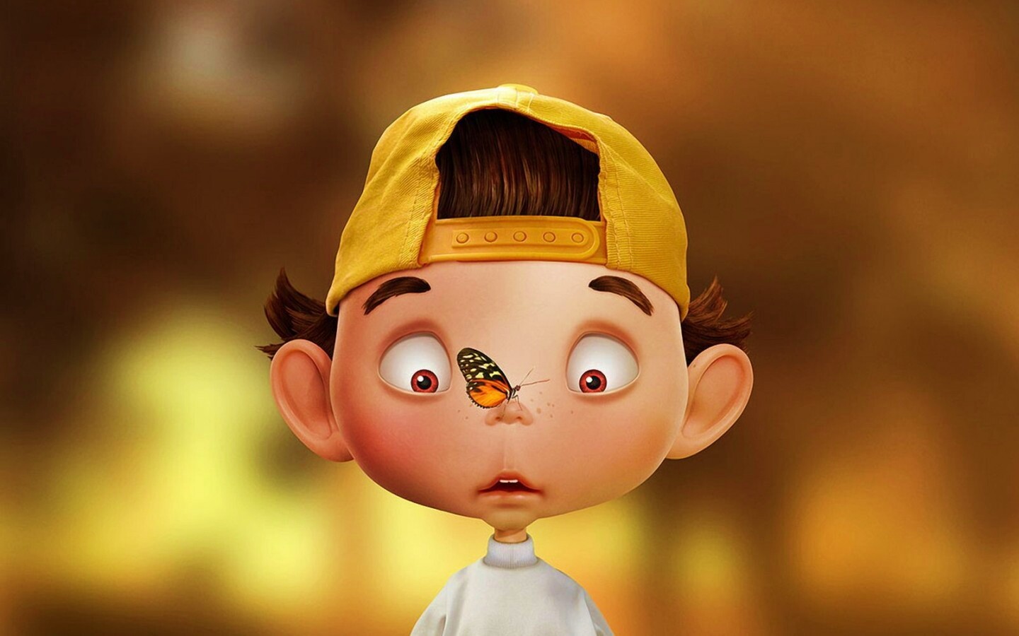 Бабочка на носу обои