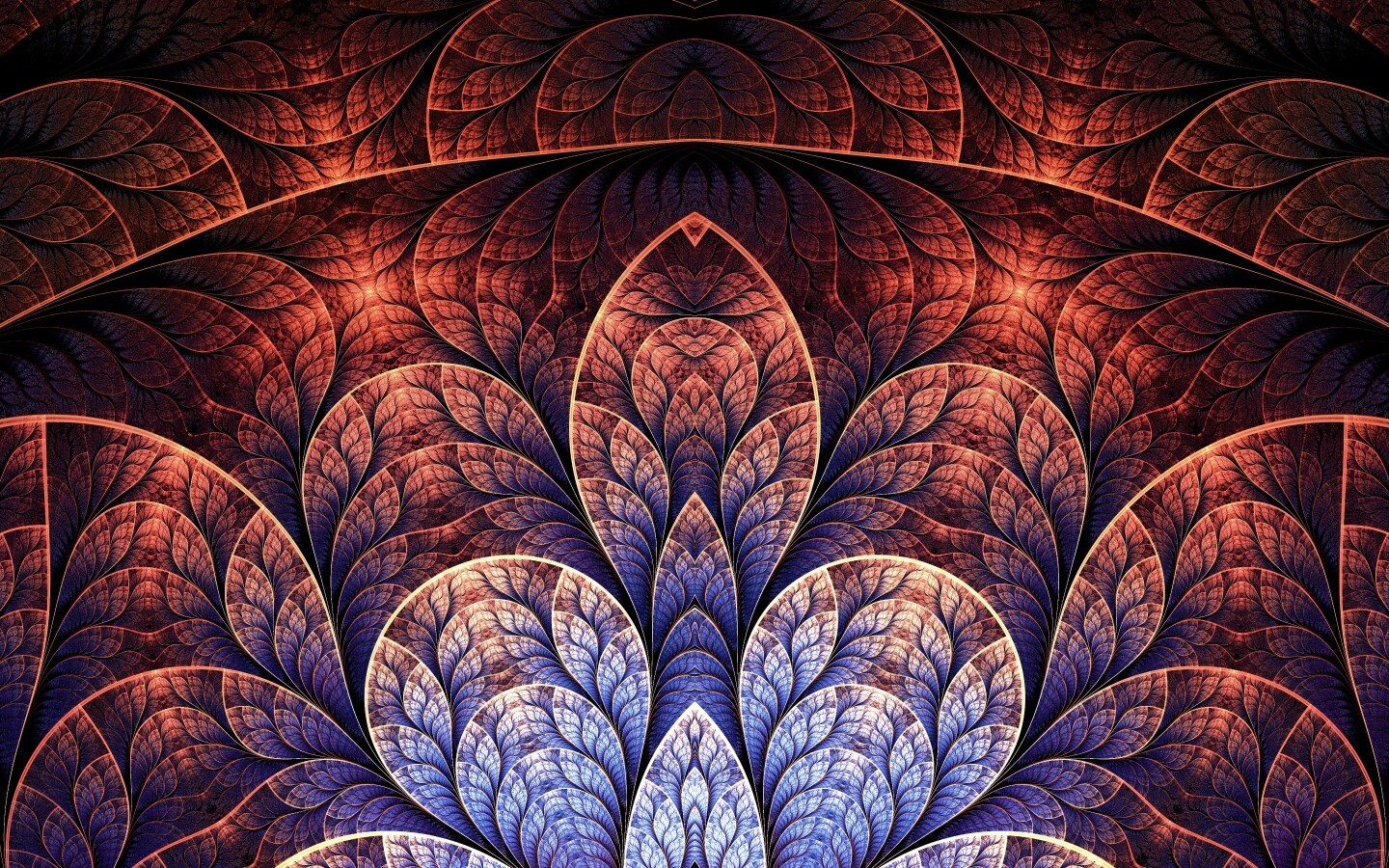 Фрактальные листья обои