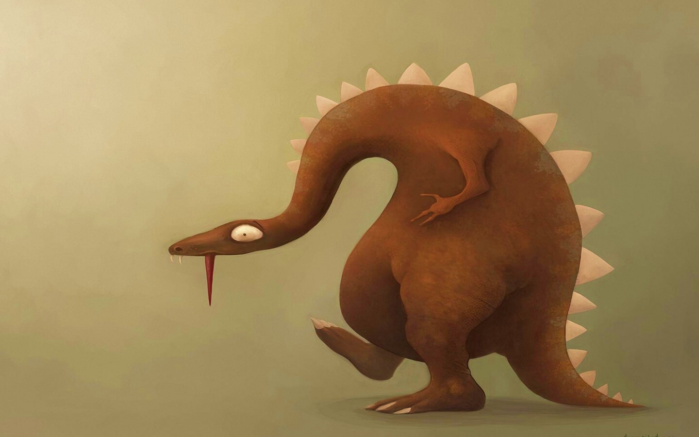 Рисованый динозавр обои