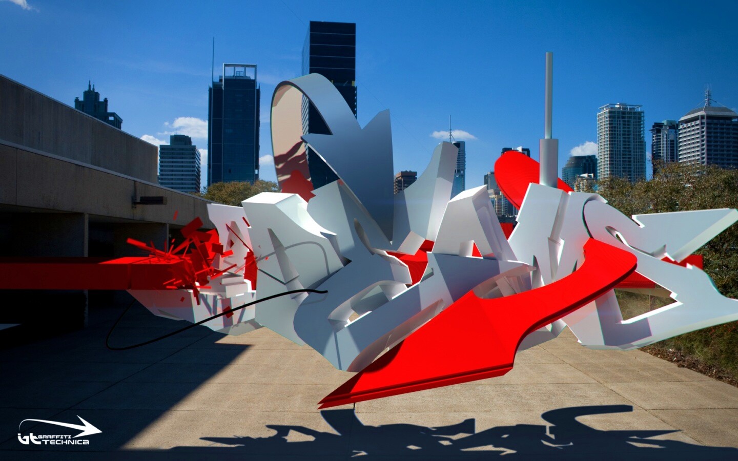 Трехмерное граффити обои