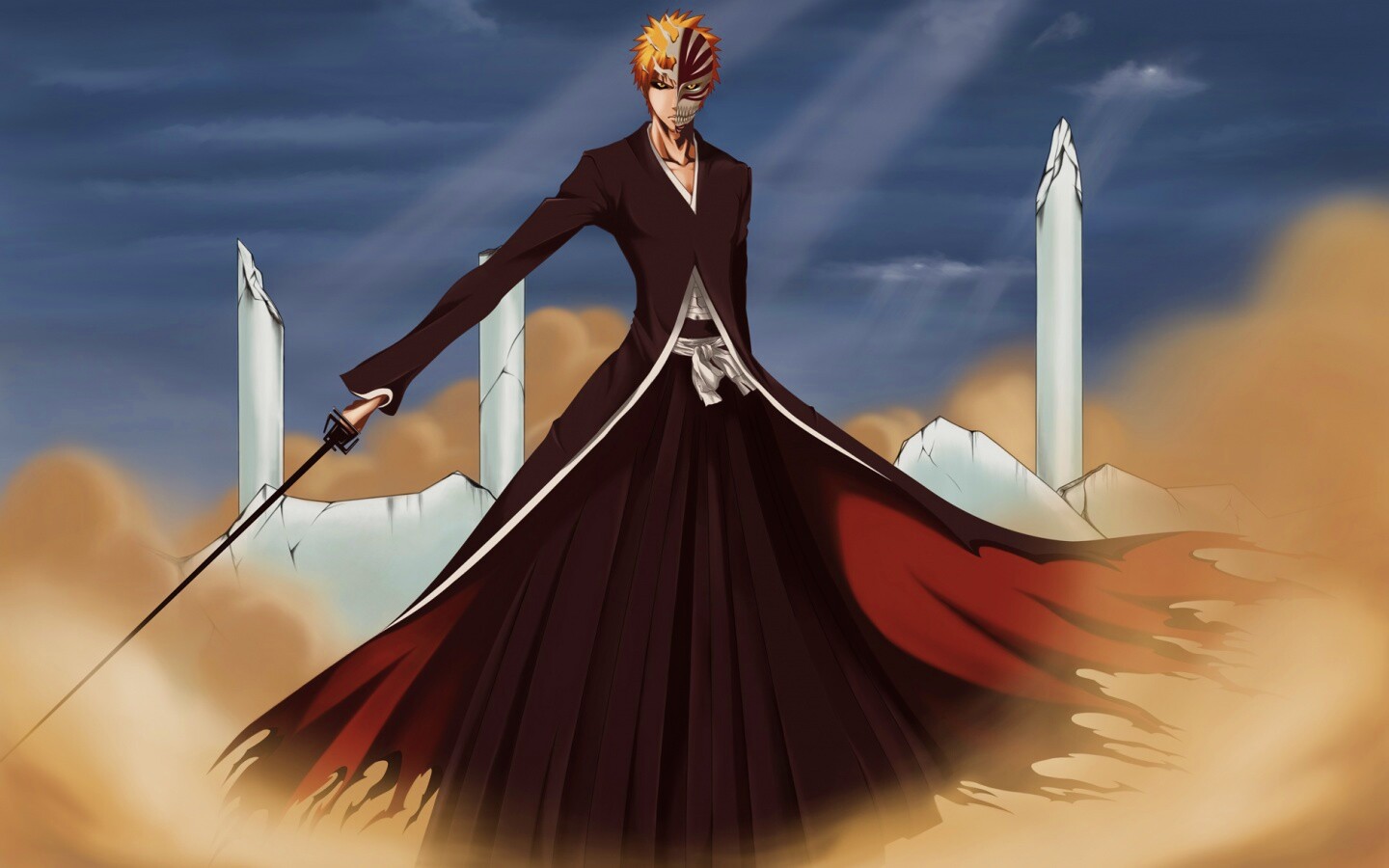 Хичиго в руинах обои